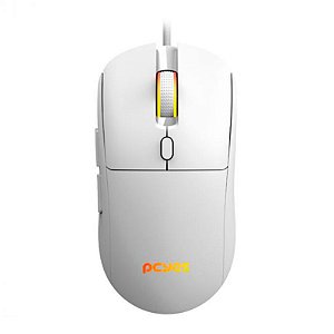 MOUSE GAMER PCYES BASARAN WHITE GHOST - 12400 DPI - RGB - 6 BOTÕES - PMGBRWG