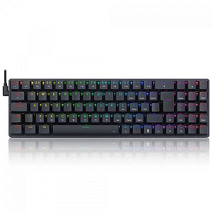 Teclado Gamer Mecânico Redragon Ashe Low Profile, RGB, Switch Brown, ABNT2, Black, K626-KB-B (PT-BROWN)