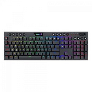 Teclado Mecânico Gamer Redragon Horus, RGB, Switch Brown, ABNT2, Black, K619-RGB PT-BROWN