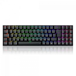 Teclado Mecânico Gamer Redragon Zed Pro, Wireless e Bluetooth RGB, Switch Brown, ABNT2, Black, K627P-WNS-B (PT-BROWN)