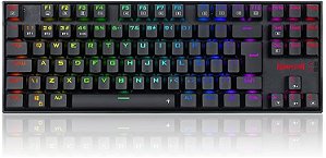 Teclado Mecânico Gamer Redragon Kumara Pro, Wireless/Bluetooth, RGB, Switch Red, ABNT2, Black, K552RGB-BRS-B (PT RED)