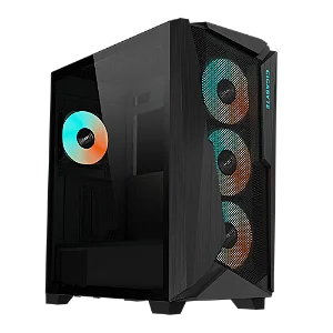 GIGABYTE C301 Glass - preto, vidro temperado, USB Tipo-C, 4 x ventoinhas ARBG incluída