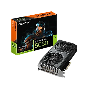 Placa de Vídeo Gigabyte RTX 5060 WINDFORCE OC 8G NVIDIA GeForce, 8GB GDDR7, 128bits, DLSS, Ray Tracing - GV-N5060WF2OC-8