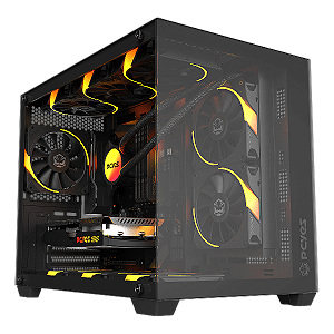 GABINETE GAMER PCYES FORCEFIELD V2 BLACK VULCAN - GFFV2BV