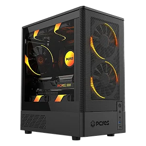 GABINETE GAMER PCYES KAURI BLACK VULCAN - GKRIBV
