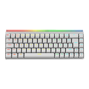 TECLADO MECANICO 60% PCYES SHIYAN WHITE GHOST RGB - SWITCH RED - TPSHWGRD