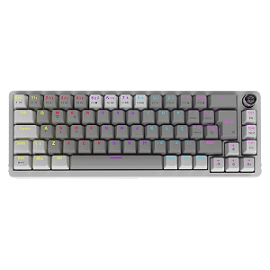 TECLADO MECANICO 65% PCYES MECKA WHITE GHOST - SWITCH RED - LED RAINBOW - TPMKWGRD