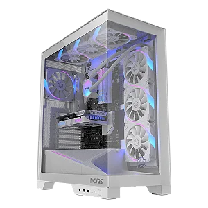GABINETE GAMER PCYES FORCEFIELD FLOW WHITE GHOST - GFFFWG