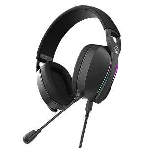 HEADSET GAMER PCYES NOWY BLACK VULCAN, USB SURROUND, DRIVER 40MM, RGB, MICROFONE DESTACAVEL - HGNW40BV