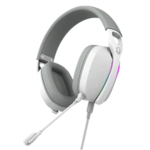 HEADSET GAMER PCYES NOWY WHITE GHOST, USB SURROUND, DRIVER 40MM, RGB, MICROFONE DESTACAVEL - HGNW40WG