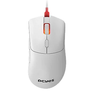 MOUSE GAMER PCYES MALUS WHITE GHOST - 12400 DPI - RGB - 6 BOTOES - PMGMWG