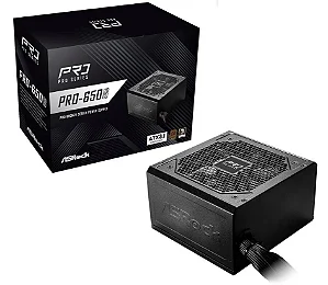 FONTE ASROCK PRO 650W 80 PLUS BRONZE ATX 3.1 - PRO-650B