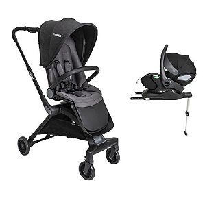 Carrinho Savvy com bebê conforto Yuba e base Isofix