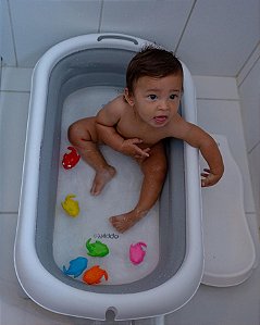 Banheira dobrável Flex com redutor de assento