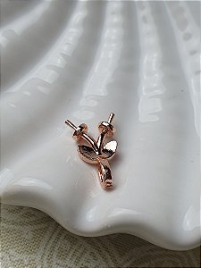 Base para pingente dente de leite flor rosê 1 un