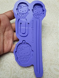 Molde caneta, clip e chaveiro Hello