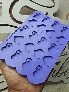 Molde coração pingente 2,5cm