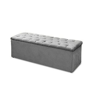 Sapateira Baú King Suede Cinza 47x193x51