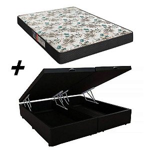 Cama Box Baú Bipartido Casal + Colchão Portobel Veneza D33 54x138x188