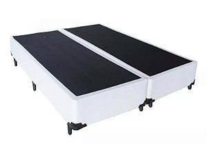 Base Cama Box Bipartido King Size Corino Branco 40x193x203
