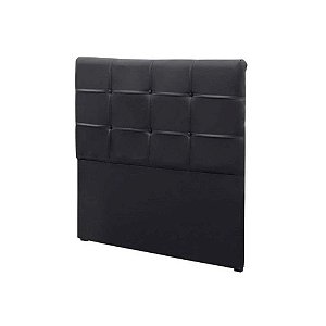 Cabeceira Sonho Clean Solteiro 90cm Em Corino Preto