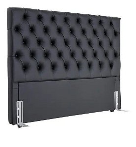 Cabeceira Sonho Paris Queen 1,60m Em Corino Preto