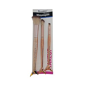 Kit de Pincel para Maquiagem Sereia Interponte HS76628
