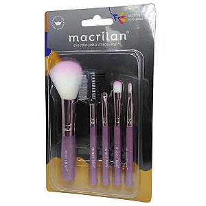 Kit Pincéis para Maquiagem Macrilan KP5-18