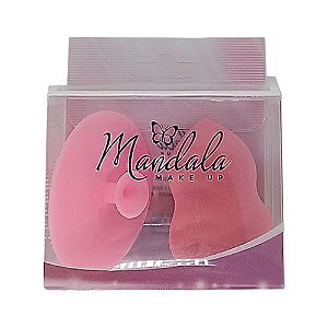 Kit de Esponja Coxinha e Esponja de Silicone para Limpeza Facial Mandala FP-057
