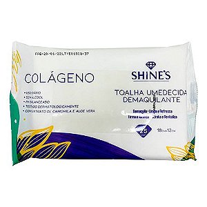 Toalhas Umedecidas Demaquilante Colágeno Shine´s SH001C