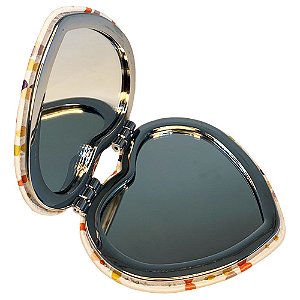 Espelho Portátil de Bolsa Modelo Luxo Coração LUA197-001 6-5