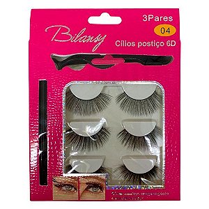 Kit de Cílios Postiços Magnético 6D-04 Bilansy LT193-4