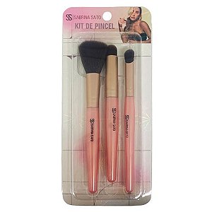 Kit com 03 Pinceis para Maquiagem Sabrina Sato SS-1892