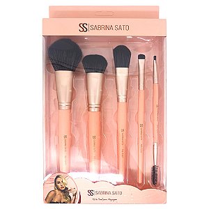 Kit com 05 Pincéis para Maquiagem Sabrina Sato SS-1207