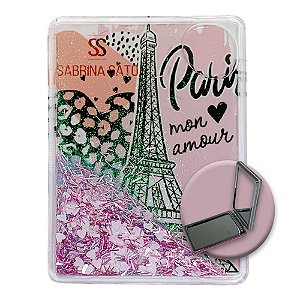 Espelho Portátil de Bolsa Estampado Quadrado Sabrina Sato SS-3738