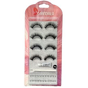 Kit Cílios Postiços com Cola Mandala MC007