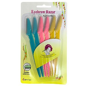 Kit com 06 Navalhas para Sobrancelha