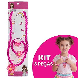 Kit Infantil Colar, Pulseira e Anel