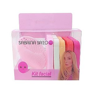 Kit Esponja para Maquiagem e Escova de Limpeza Facial Sabrina Sato SS-1137