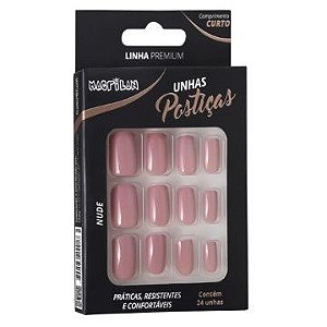 Unhas Postiças Macrilan Linha Premium Curto Nude UP205A