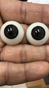 OLHOS - PAR DE OLHOS DE ACRILICO 14MM CASTANHO 835- TUDO PARA REBORN