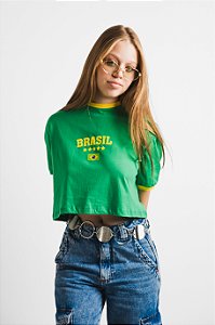 CROPPED "BRASIL" VERDE