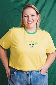 CROPPED "BRASIL" - P AO G5 - AMARELO OURO
