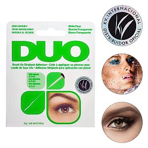 Cola Duo Branca Com Pincel 5g para Cílios Postiços Brush On Striplash Adhesive