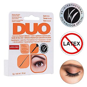 Cola Duo Preta Com Pincel 5g para Cílios Postiços Brush On Striplash Adhesive