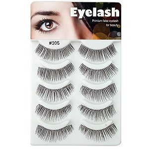Cílios Postiços Eyelash c/5 Pares N.205 (Origem: Vietnam)
