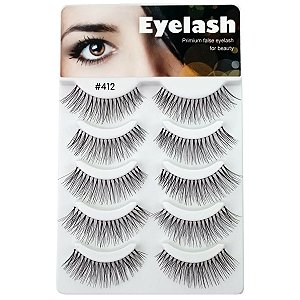 Cílios Postiços Eyelash c/5 Pares N.412 (Origem: Vietnam)