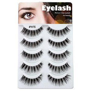 Cílios Postiços Eyelash c/5 Pares N.W15 (Origem: Vietnam)