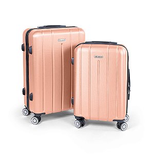CONJUNTO MALAS DE VIAGEM ABS 20' E 24' - MV-175 & MV-176 - ROSÉ
