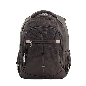 MOCHILA CASUAL P/NOTEBOOK 15" EM POLIÉSTER 1680 PVC - M-100 - CAFÉ
